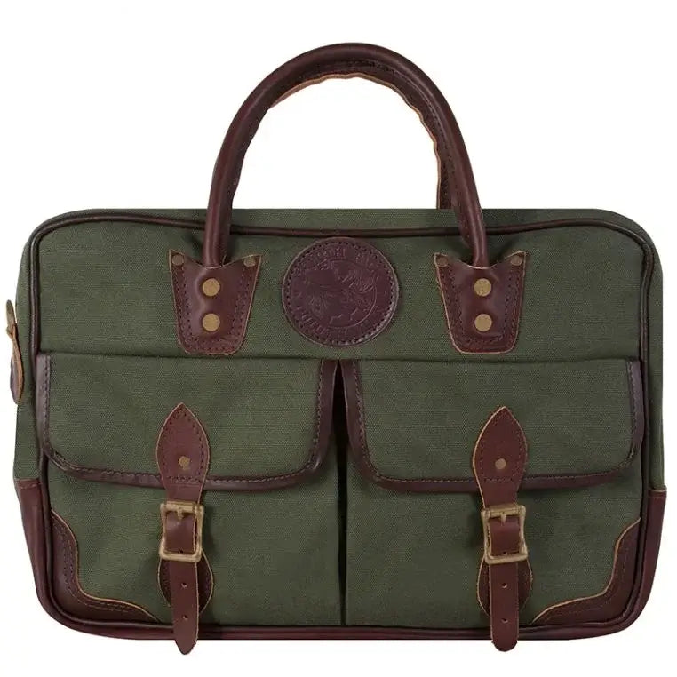Freelance Briefcase In Olive Drab Green On A White Background