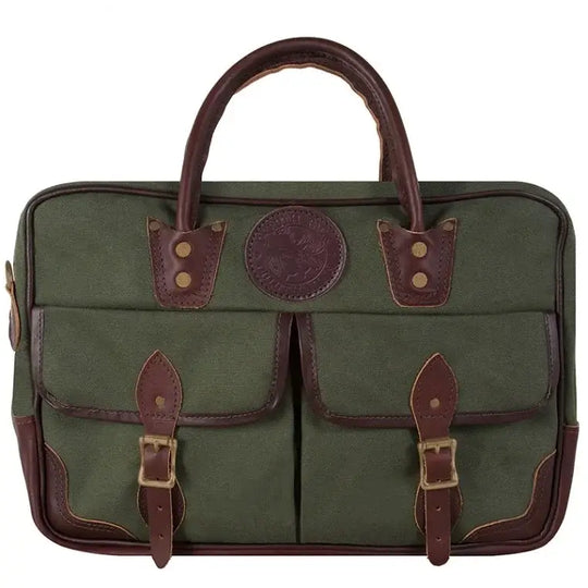 Freelance Briefcase In Olive Drab Green On A White Background