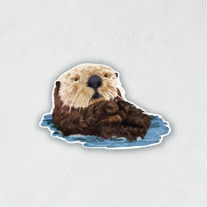 Sticker of an otter swimming