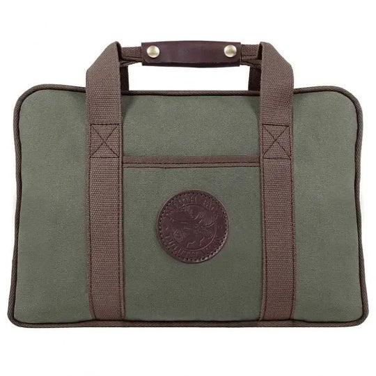 Safari Briefcase In Olive Drab Green On A White Background