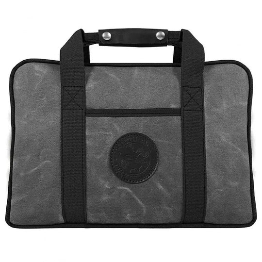 Safari Briefcase In Waxed Grey On A White Background