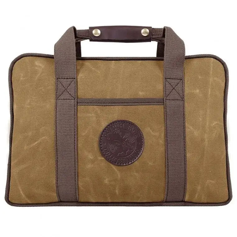 Safari Briefcase In Waxed Khaki On A White Background