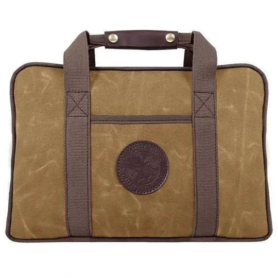Safari Briefcase In Waxed Khaki On A White Background