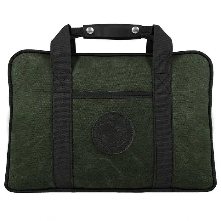 Safari Briefcase In Waxed Olive Drab Green On A White Background