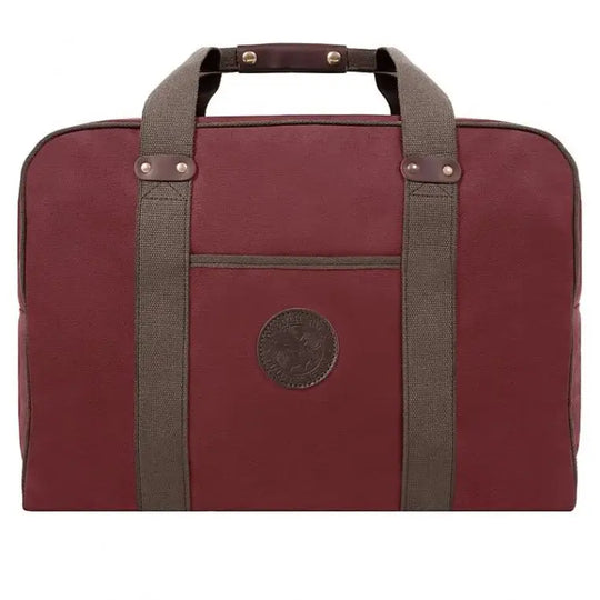 Medium Safari Duffel In Burgundy Red On A White Background