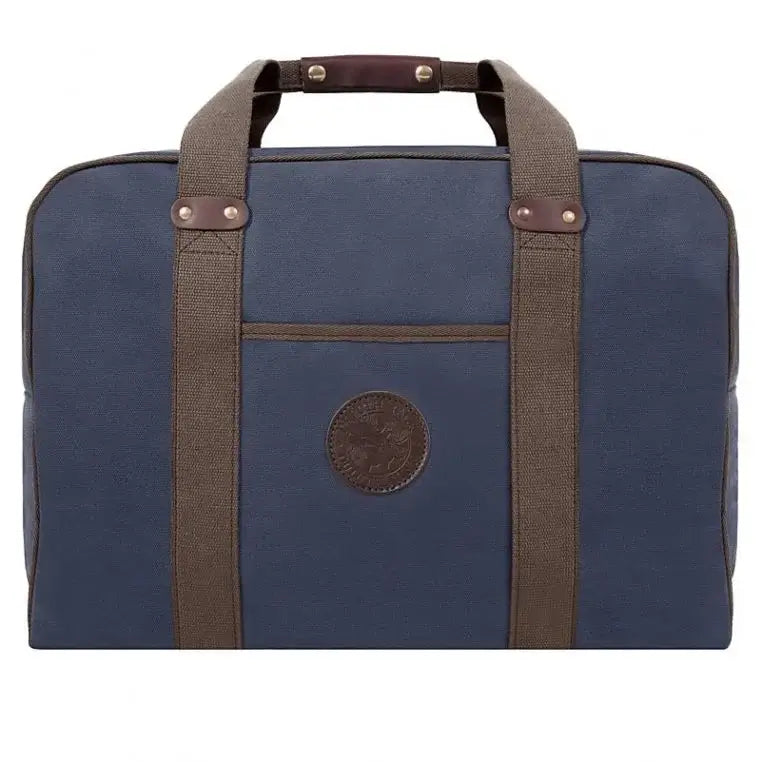 Medium Safari Duffel In Navy Blue On A White Background