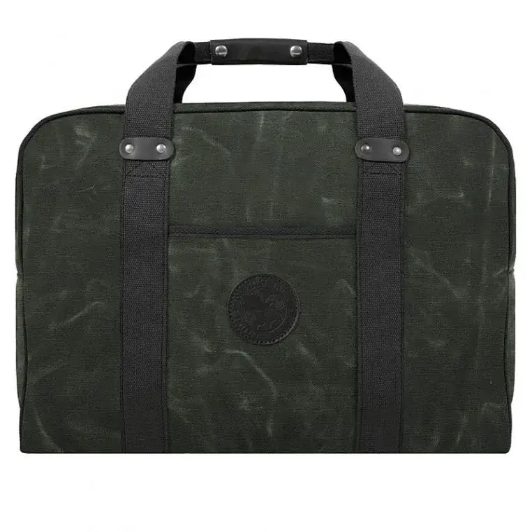 Medium Safari Duffel In Waxed Olive Drab Green On A White Background