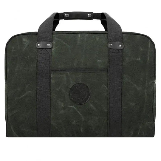 Medium Safari Duffel In Waxed Olive Drab Green On A White Background