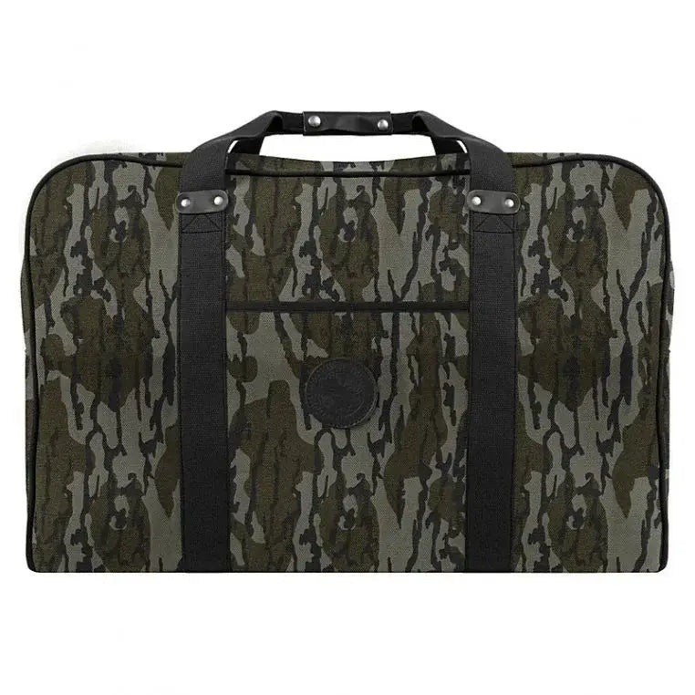 Large Safari Duffel In Mossy Oak Bottomland Camo On A Plain White Background