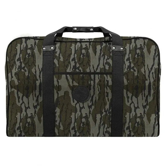 Large Safari Duffel In Mossy Oak Bottomland Camo On A Plain White Background
