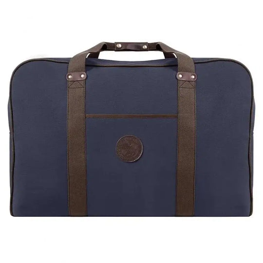 Large Safari Duffel In Navy Blue On A Plain White Background