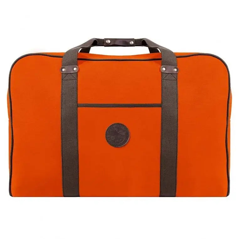 Large Safari Duffel In Orange On A Plain White Background