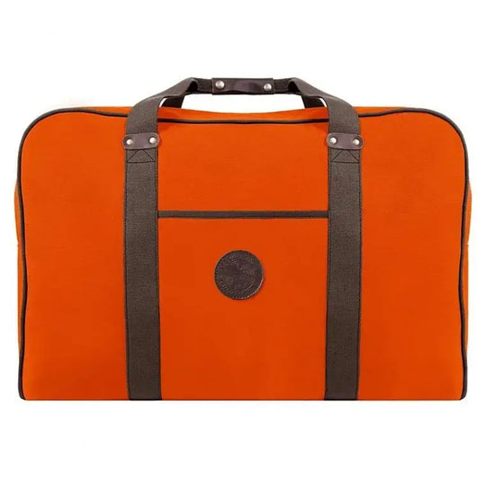 Large Safari Duffel In Orange On A Plain White Background