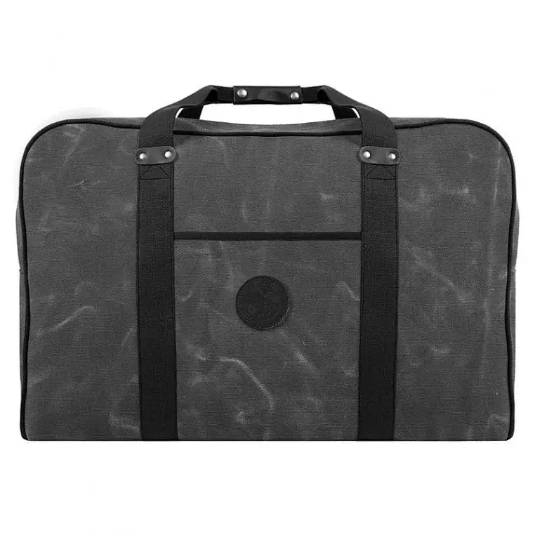 Large Safari Duffel In Waxed Grey On A Plain White Background