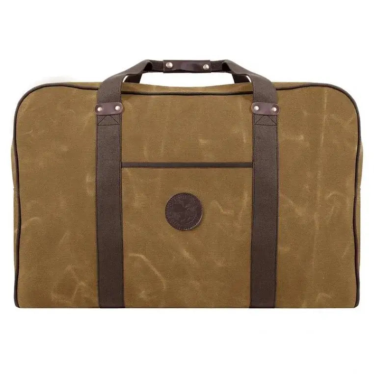 Large Safari Duffel In Waxed Khaki On A Plain White Background