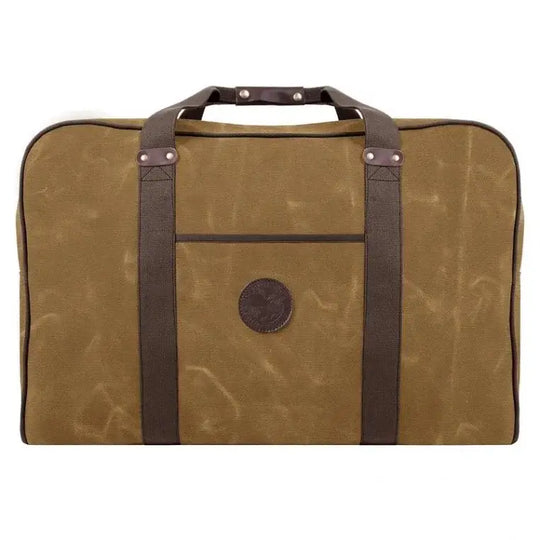 Large Safari Duffel In Waxed Khaki On A Plain White Background