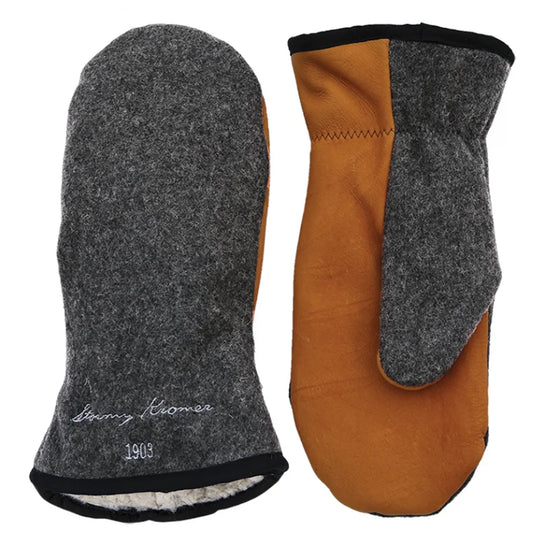 Stormy Kromer Tough Mitts in charcoal with a white background
