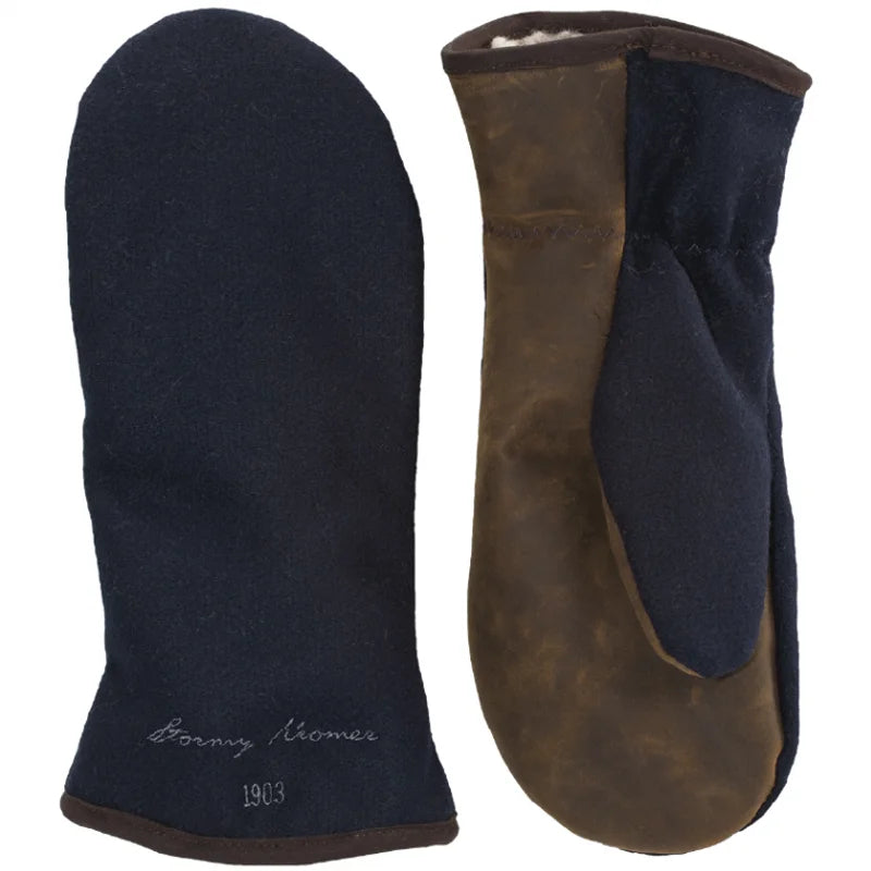 Stormy Kromer Tough Mitts in navy with a a white background