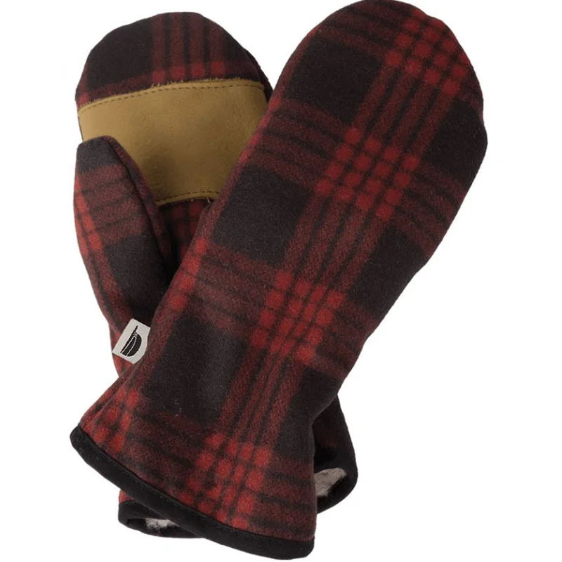 Stormy Kromer Ida's Mittens in black and red with a white background