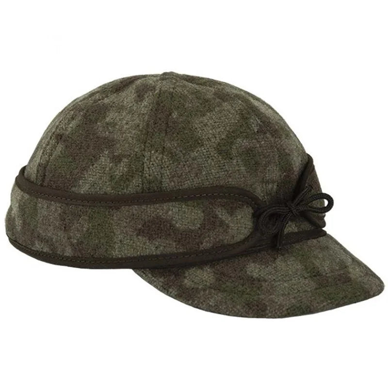 Lil Stormy Kromer Cap in camo with a white background