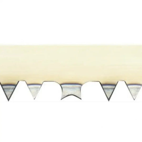Spring Creek Tuff Camp Saw Replacement Blade Zoomed in to show the teeth On White Background