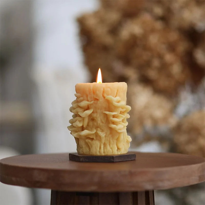Beeswax Mushroom Candle Lifestyle