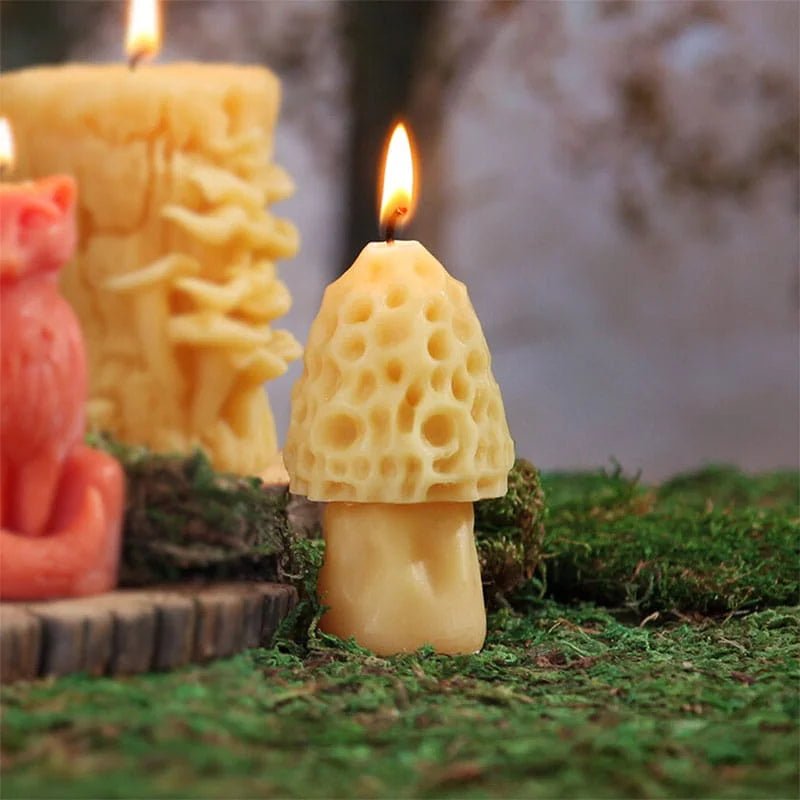 Beeswax Mushroom Candle Lifestyle