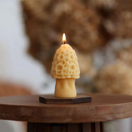 Beeswax Mushroom Candle Lifestyle