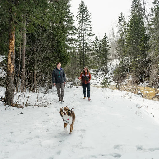Terraventure Fanny Pack on Model while walking with dog and man